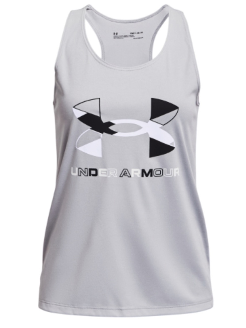 Under Armour Girls' Tech Big Logo Graphic Tank Top Gray Size YLG